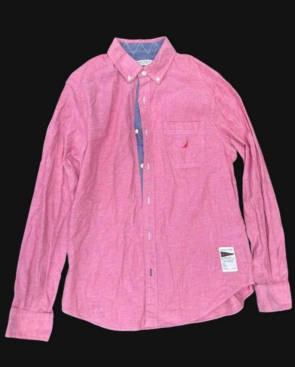 Nautica Classic Fit Button Down Shirt Size S Pink